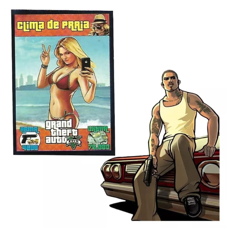 Kit 60 Cartinhas GTA 15 Pacotinhos Card Game - Bate Bafo