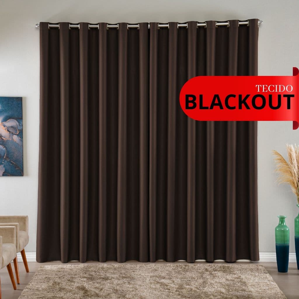 Cortina Blackout Sala e Quarto em Blecaute Tecido Corta Luz Premium