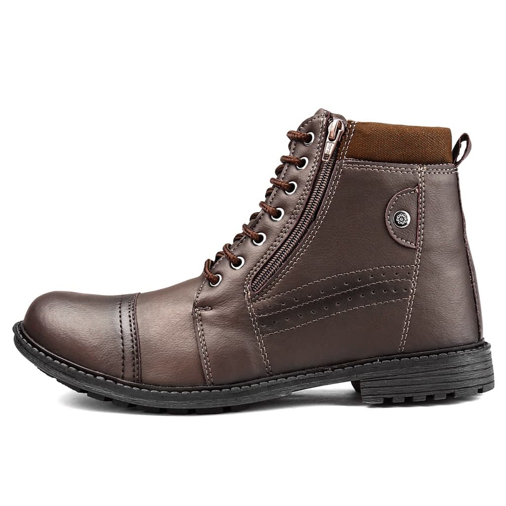 Coturno Masculino Casual Com Ziper Lateral Adventure Trekking Ferrareto