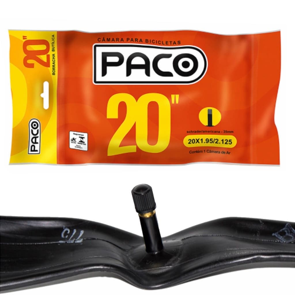 Camara De Ar Bicicleta Aro 20 Bmx Cross Paco Bico Grosso 33mm Mtb Bike