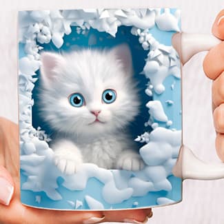 Caneca Gatinho personalizada impressão realista caneca estilo 3d GatinhO