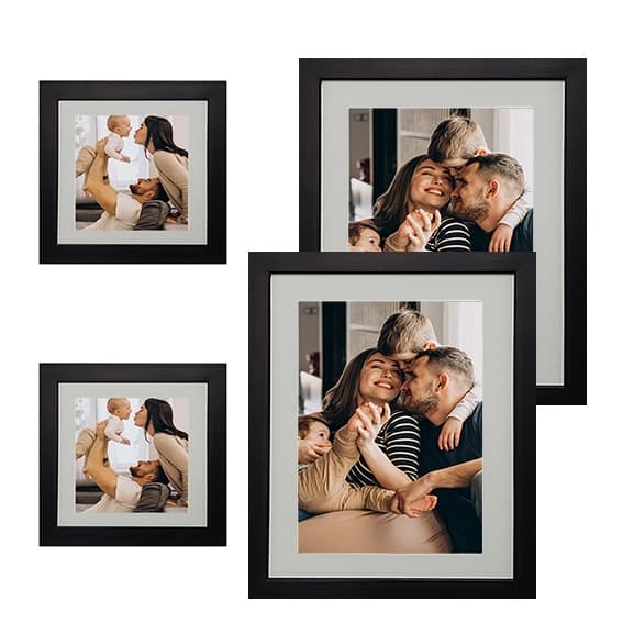 Kit 04 Quadros( 2-25X30 com paspatur para foto 20X25 e 2-20X20 com paspatur para foto15X15)