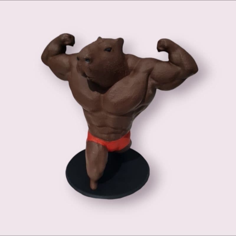 Boneco Capivara Maromba Bodybuilder Cabybara Musculosa Colecionável Geek Nerd