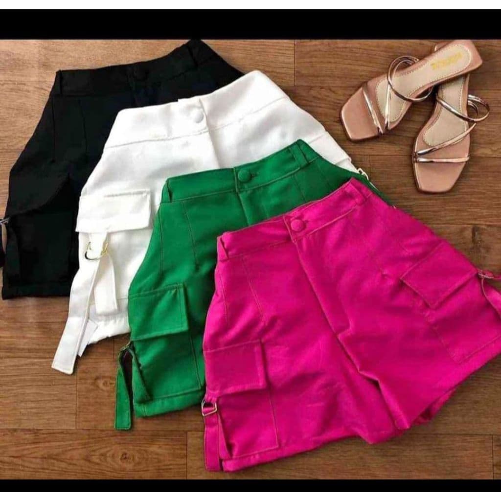 SHORT CARGO FEMININO SHORT DE ALFAIATARIA