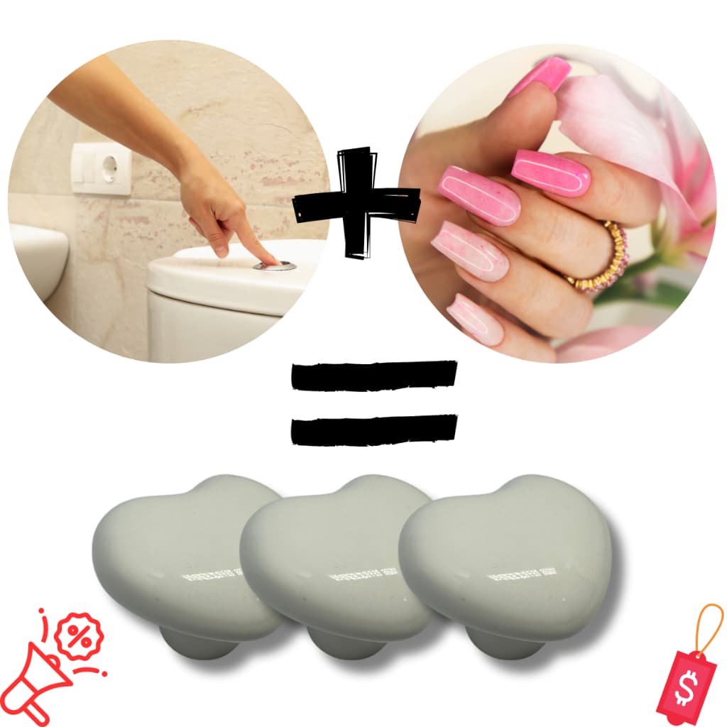 Kit 3 Botões Botão Pressão Tampa Caixa Descarga Acoplada Vaso Sanitário Banheiro Coração Autocolante