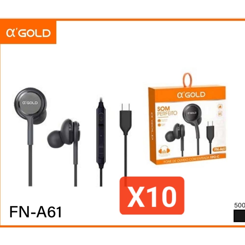 kit 10 Fone de ouvido TIPO-C FN-A61/LEF-1077/el-1413