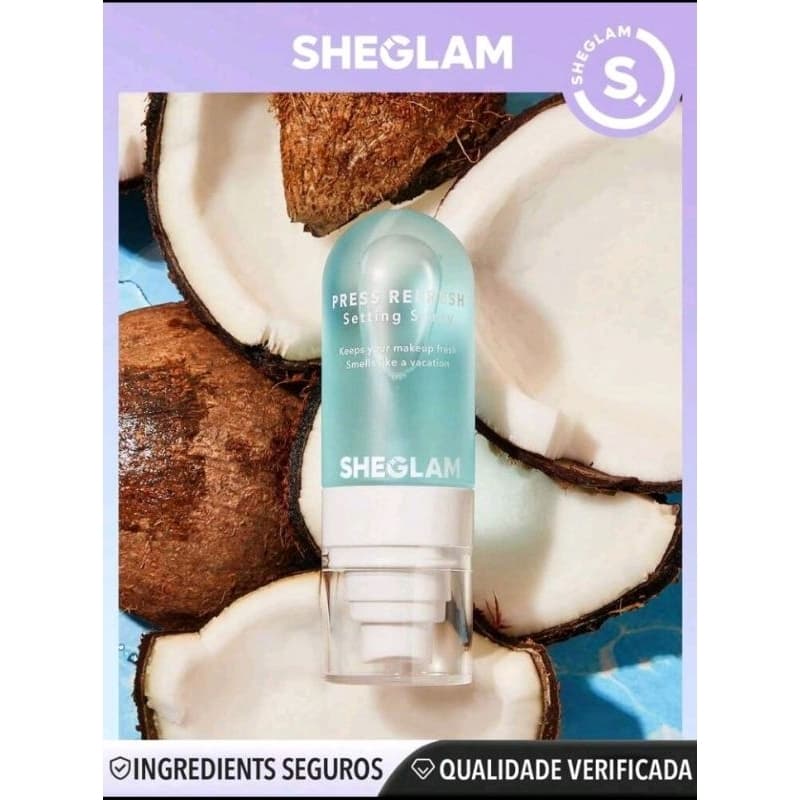 Bruma em Spray-fixador de maquiagem Sheglam press refresh