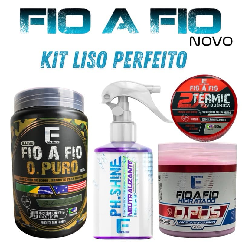 Alisamento Fio A Fio Liso Para Homens kit