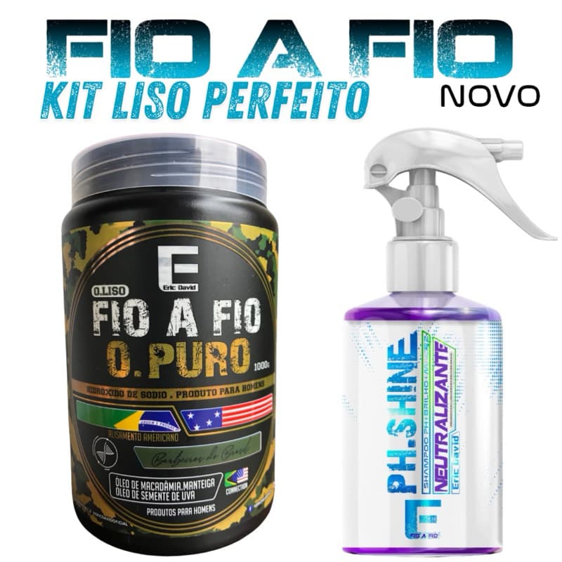 ALISAMENTO FIO A FIO O PURO E NEUTRALIZANTE PARA HOMENS 2 PRODUTOS