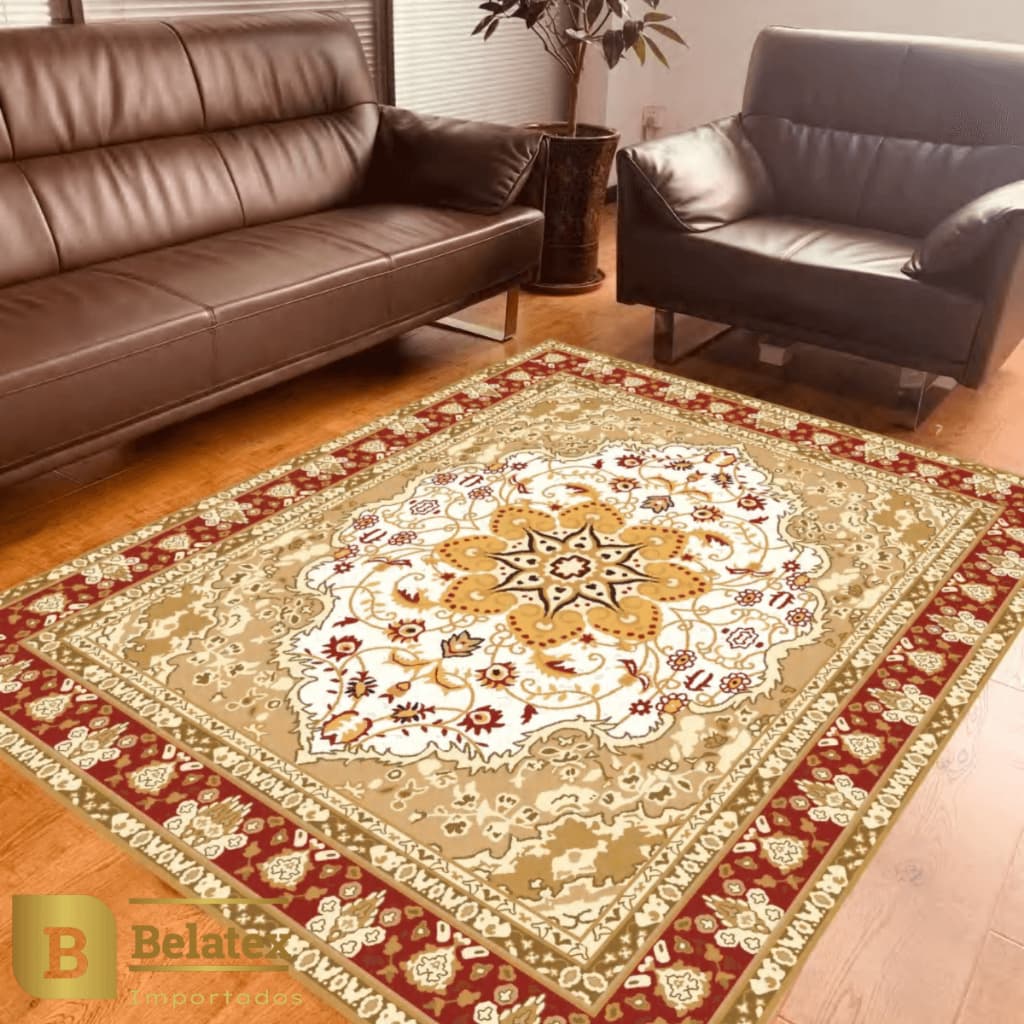Tapete Belga Sala 2,00 x 2.30 Super Luxo Antialérgico e antiderrapante estilo indiano
