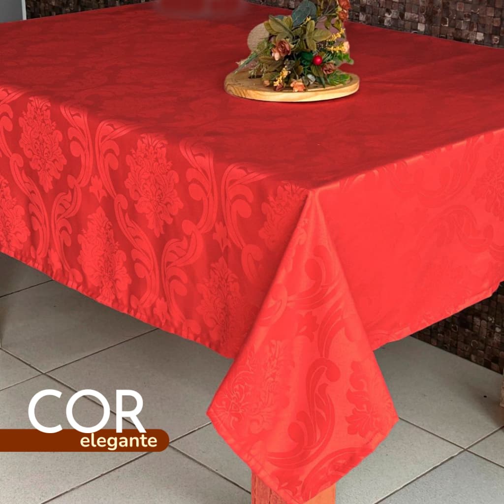Toalha de Mesa Jacquard Luxo | 4 Lugares | 1,40x1,40 p/Cozinha - Tecido Grosso