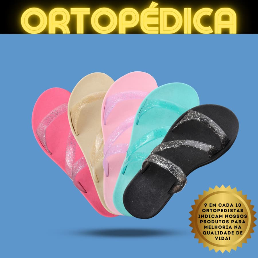 Sandália Papete Feminina Ortopedica SuperLeve Macia e Confortável Glitter Mais Vendida 941