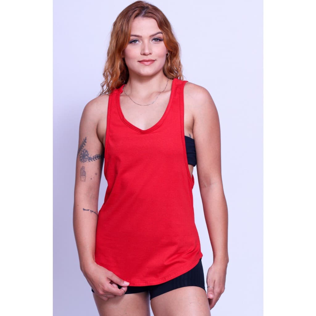 Regata feminina básico cor sólida regata verão moda feminina camiseta