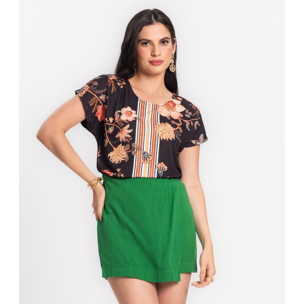 Blusa Feminina Estampada Endless Preto