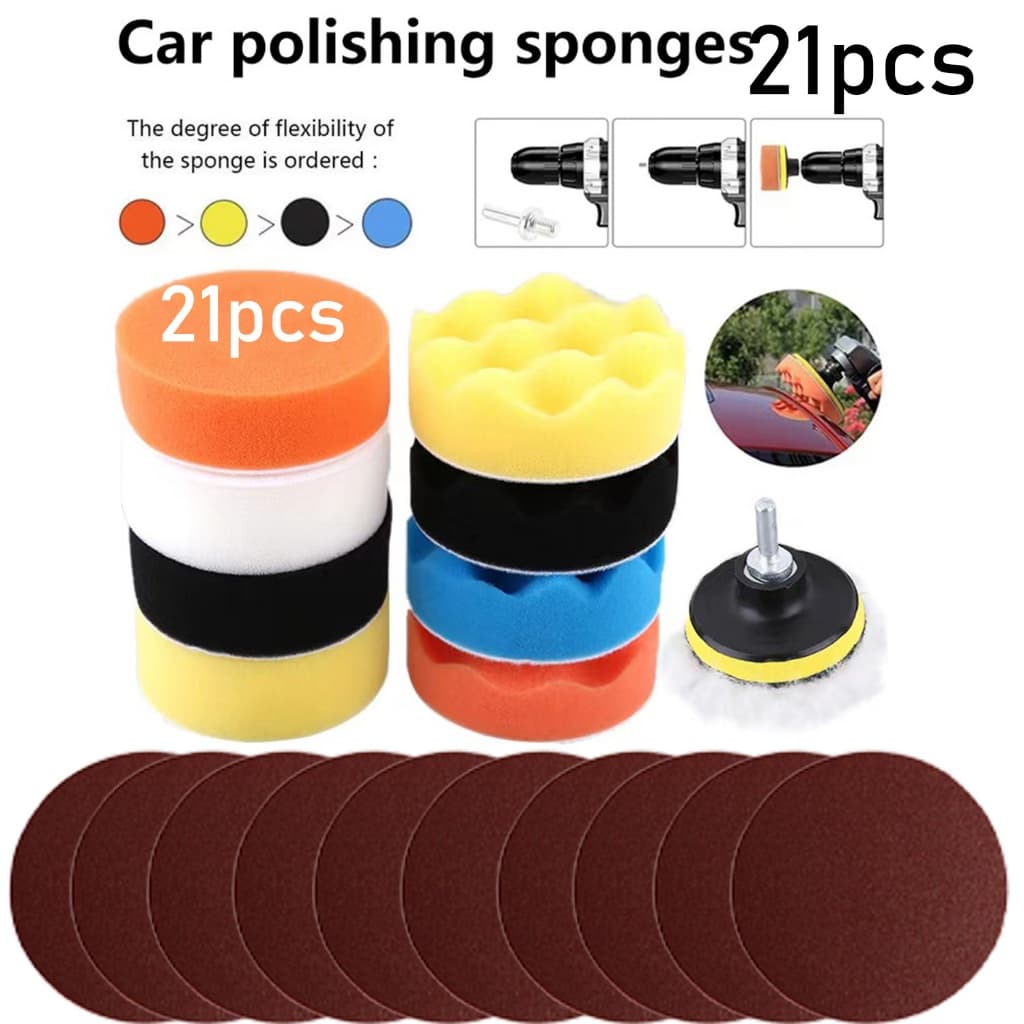Kit PolimentoM10  3 Polegadas Furadeira e Politriz Adaptador Pad 21pcs