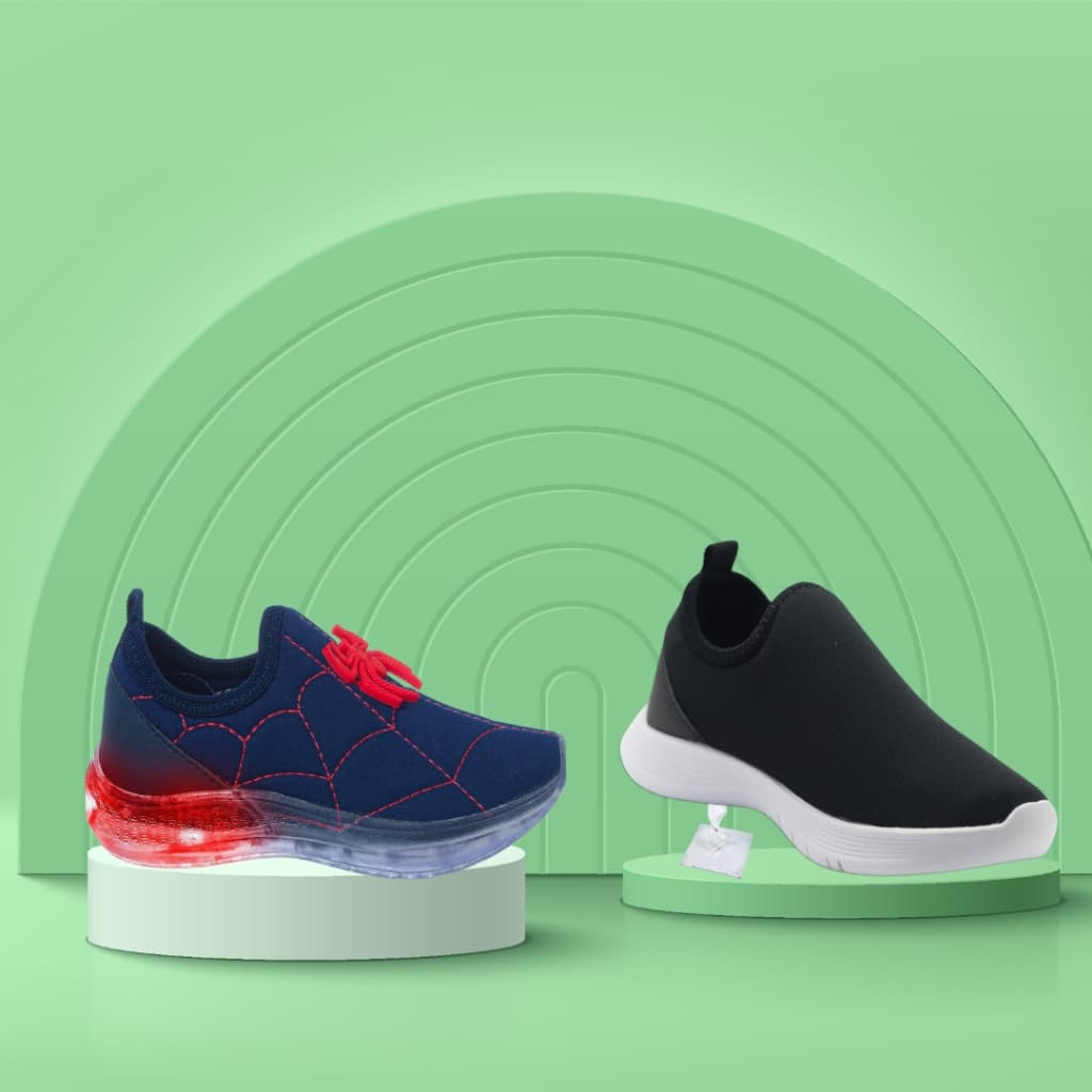 Kit 2 Pares Tenis Infantil Homem Aranha Com Led + Tenis Casual