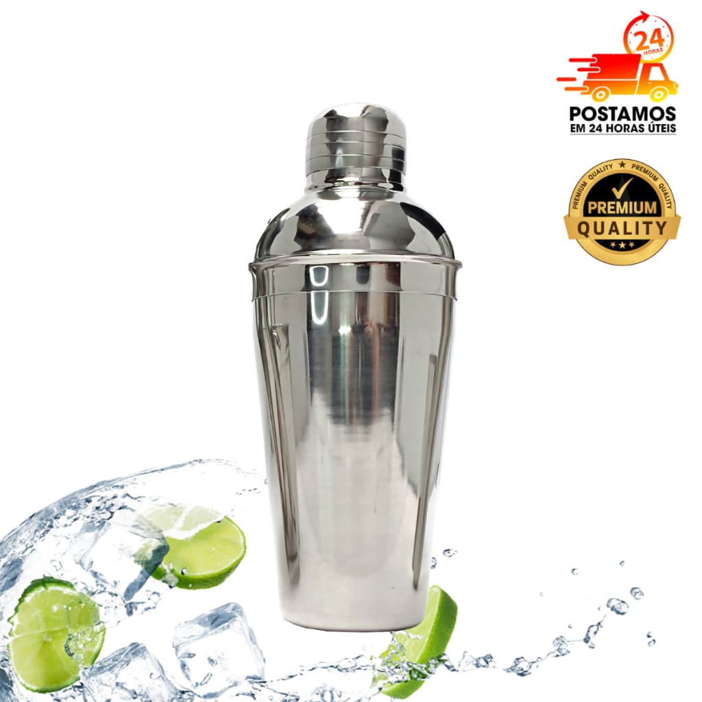Coqueteleira 500 ml Inox  Modelo Tradicional com Filtro 21cm Qualidade Premium Drink Barman Bar Restaurante Coqueteis