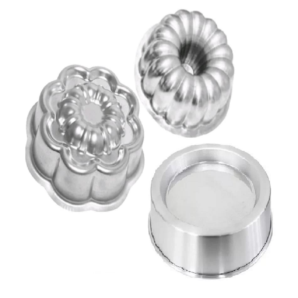 Kit Formas de Bolo Redonda Decorada Forma Torta Suiça, Forma de Bolo Flor, Forma Ballerine Rebaixada
