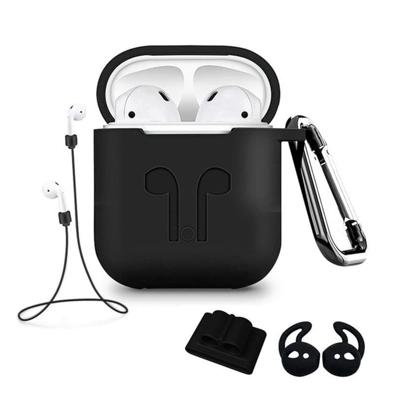 conjunto kit capa case silicone airpods 1 e 2 geração