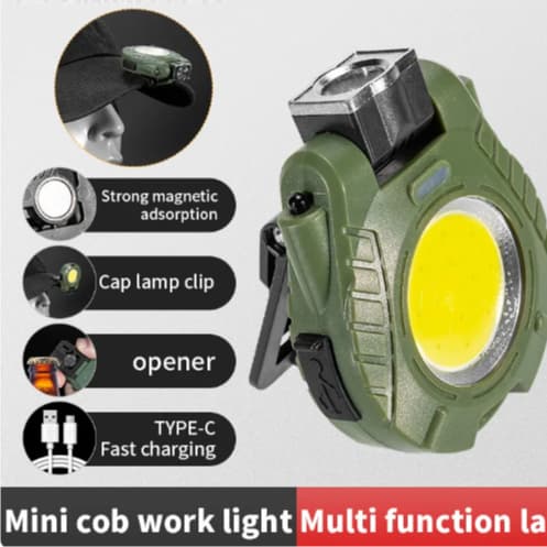 Lanterna Mini LED Portátil USB Recarregável Chaveiro Luz Forte Camping Emergência