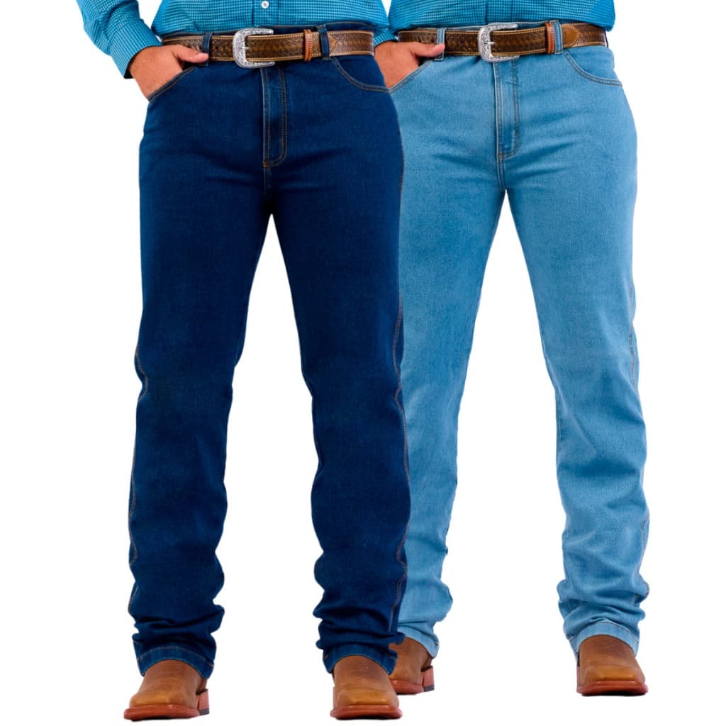Kit 2 Calças Country Jeans Masculina Pura Raça Peão Rodeio Agro