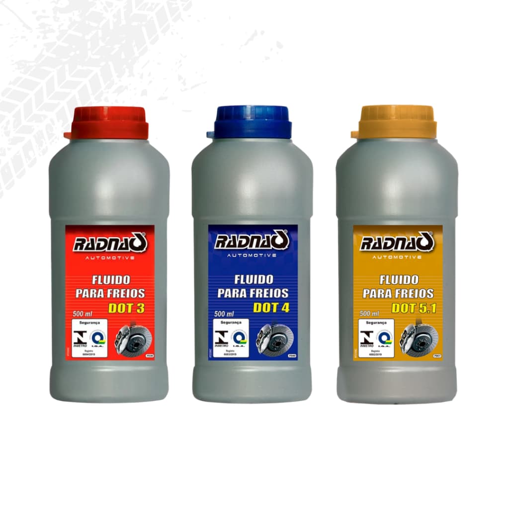 Fluido Para Freios DOT3 DOT4 DOT5.1 - 500ML - RadnaQ