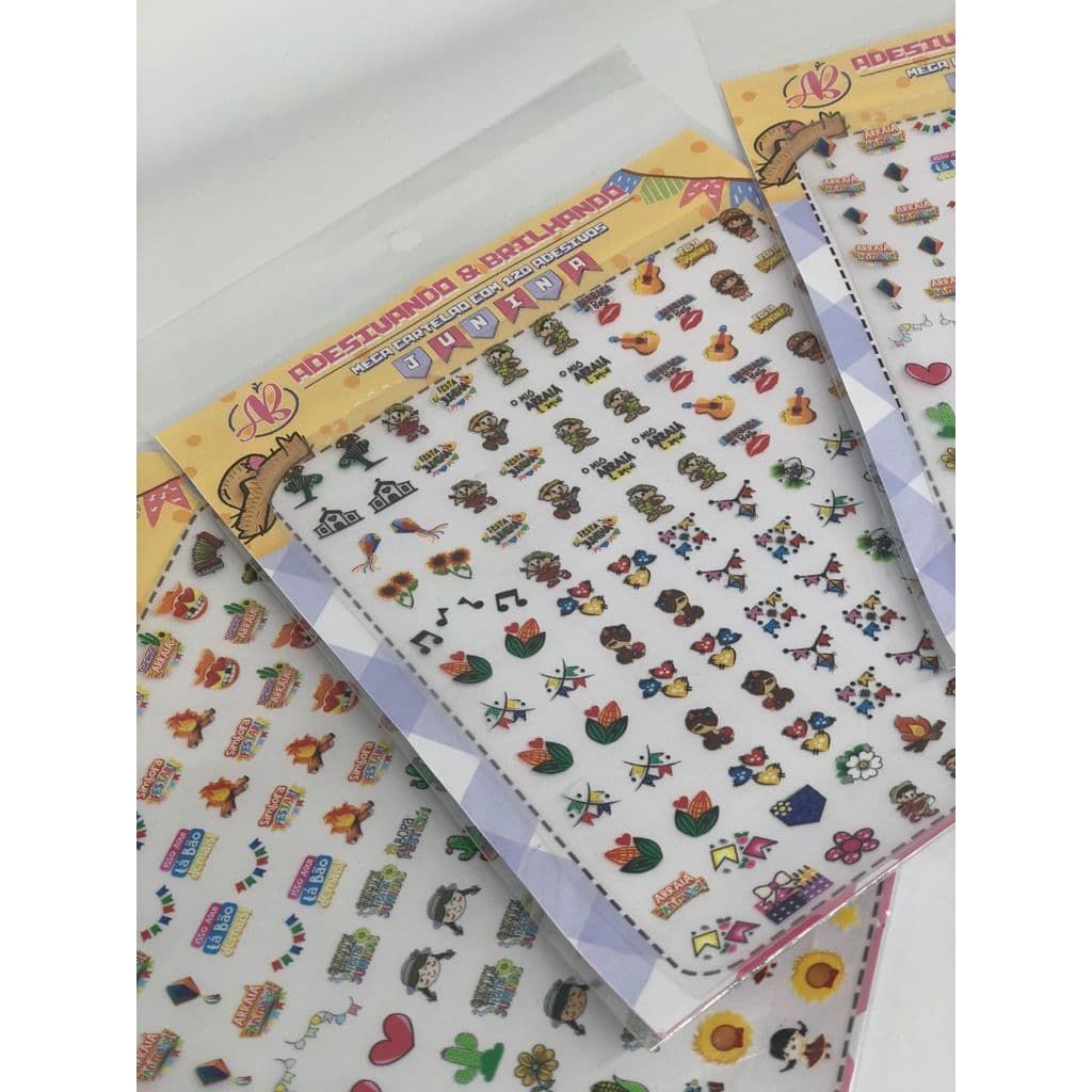 1 Unidade Cartela De Adesivo Para Decorações De Nails Festas Juninas Tamanho Grande