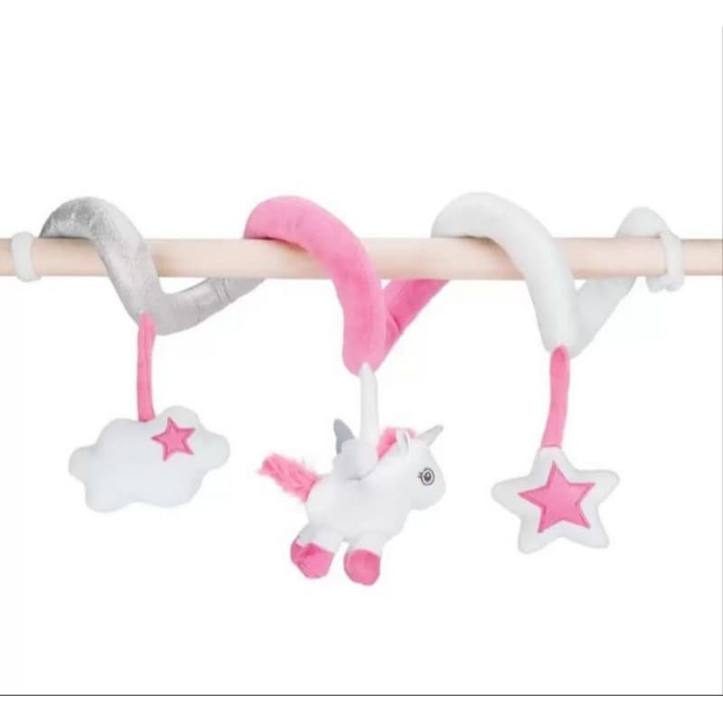 Mobile espiral unicórnio rosa/azul para carrinho, bebê conforto e berço