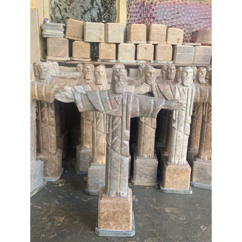 Cristo de Redentor de Pedra Sabão Decoração Rústica Òtimo Presente de Natal