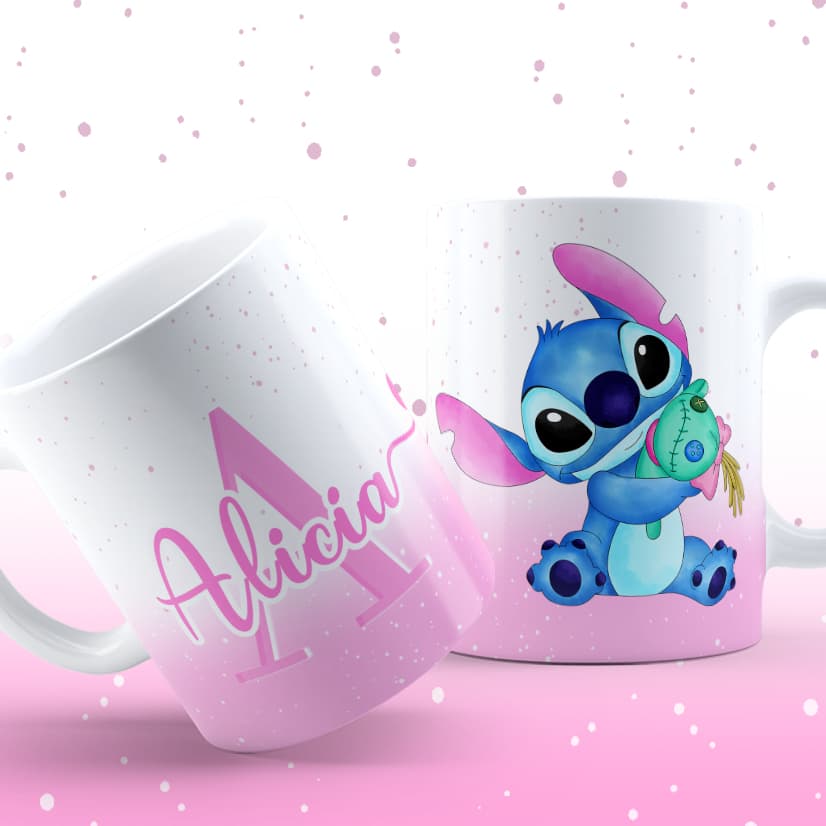 Caneca Personalizada com Nome Stitch Lilo