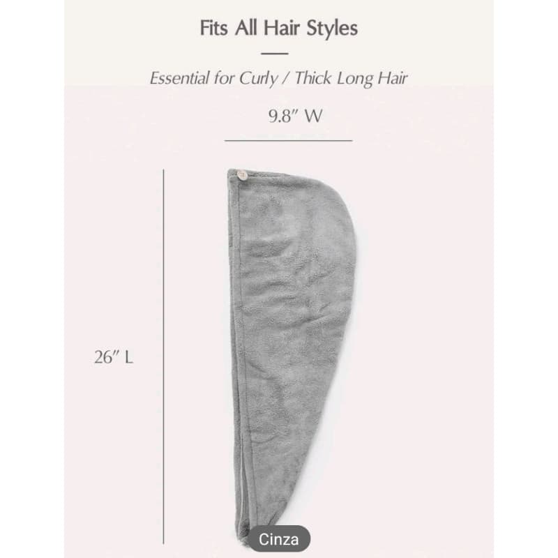 touca seca cabelo diminui frizz em microfibra premium