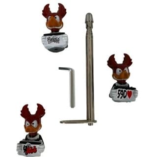 ANTENA RETRÁTIL CORTA PIPA MOTO + ENFEITE DE ANTENA MODELO PICA PAU