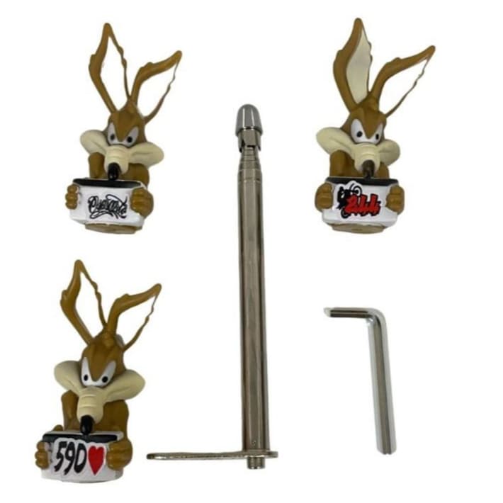 ANTENA RETRÁTIL CORTA PIPA MOTO + ENFEITE DE ANTENA MODELO COYOTE