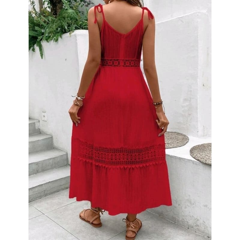 Vestido MiDI em alcinha forrado com aplicação em gripper