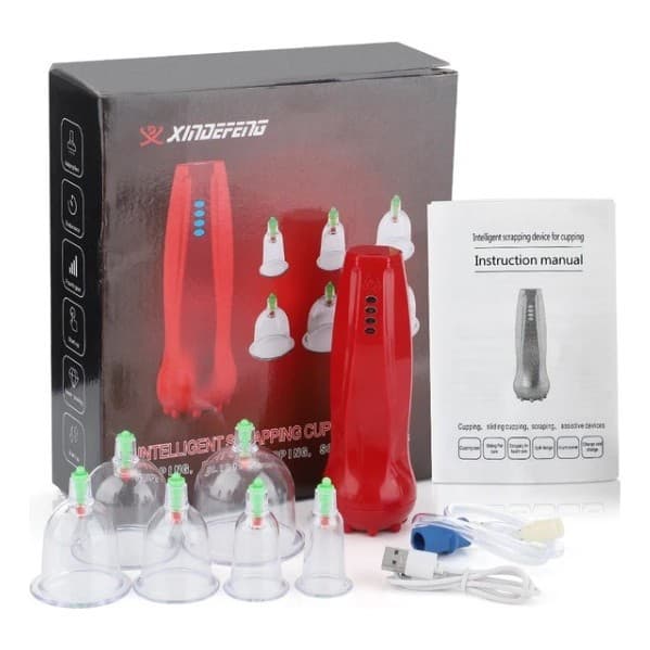 Massagem Ventosaterapia Sucção A Vácuo Ventosa Muscular Kit Eletrico