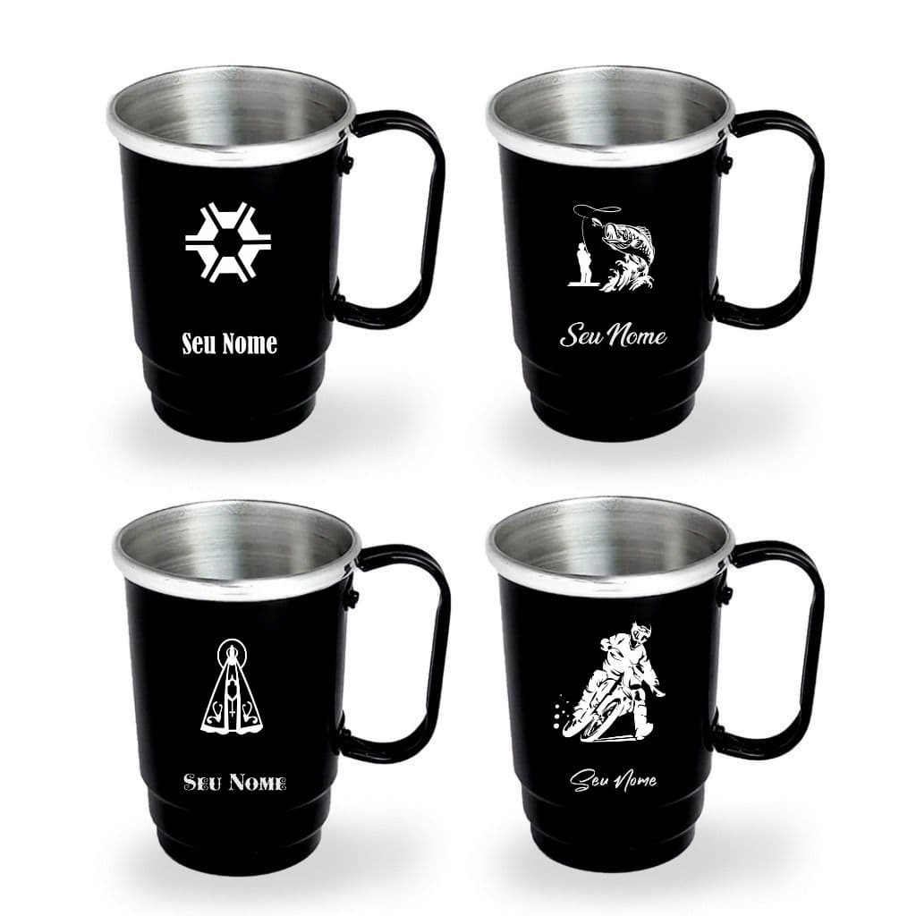 Caneca Aluminio350 ml Personalizada logo e nome