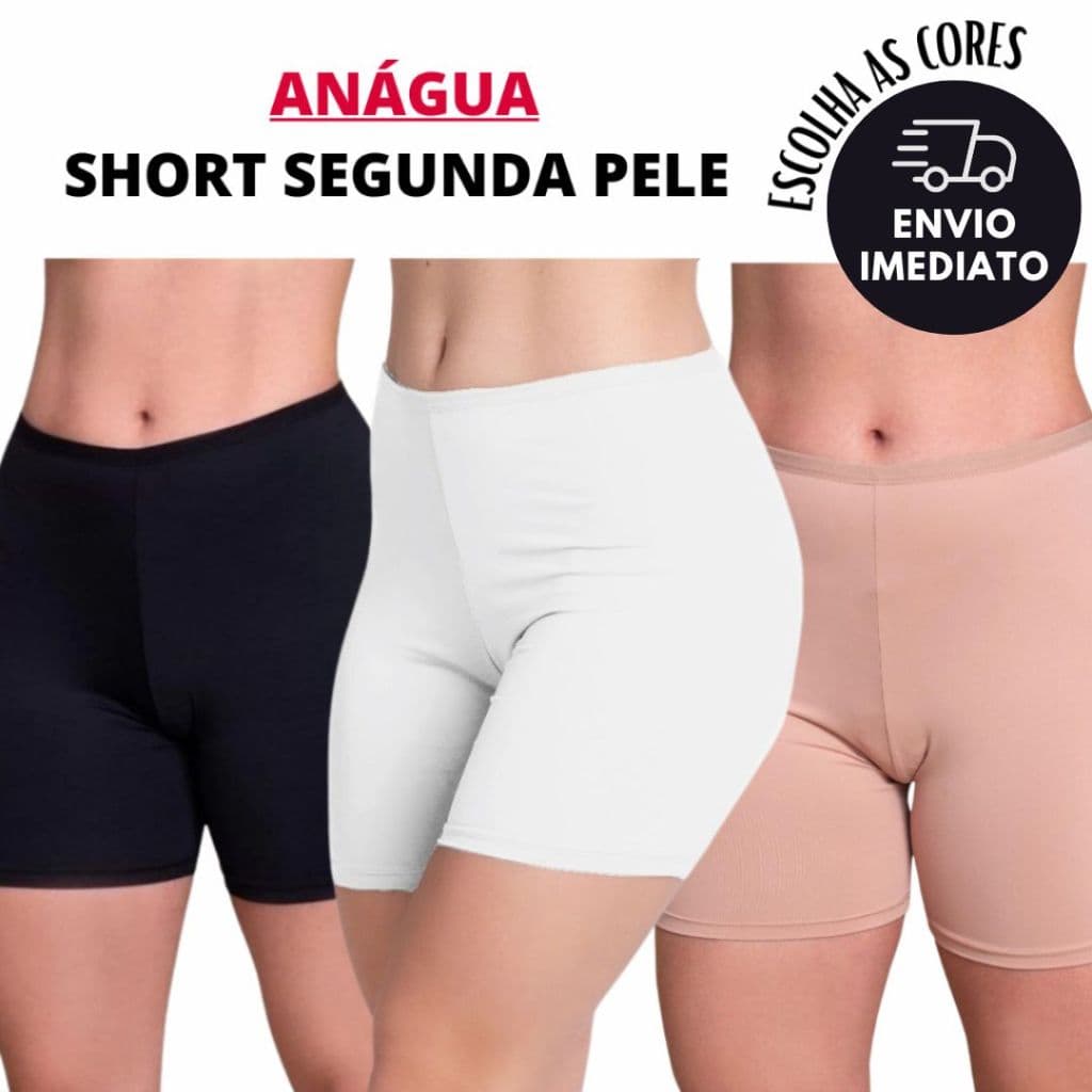 Anagua Segunda Pele Usar de Baixo Vestido Saia Não Marca Esconde Calcinha Short Feminino