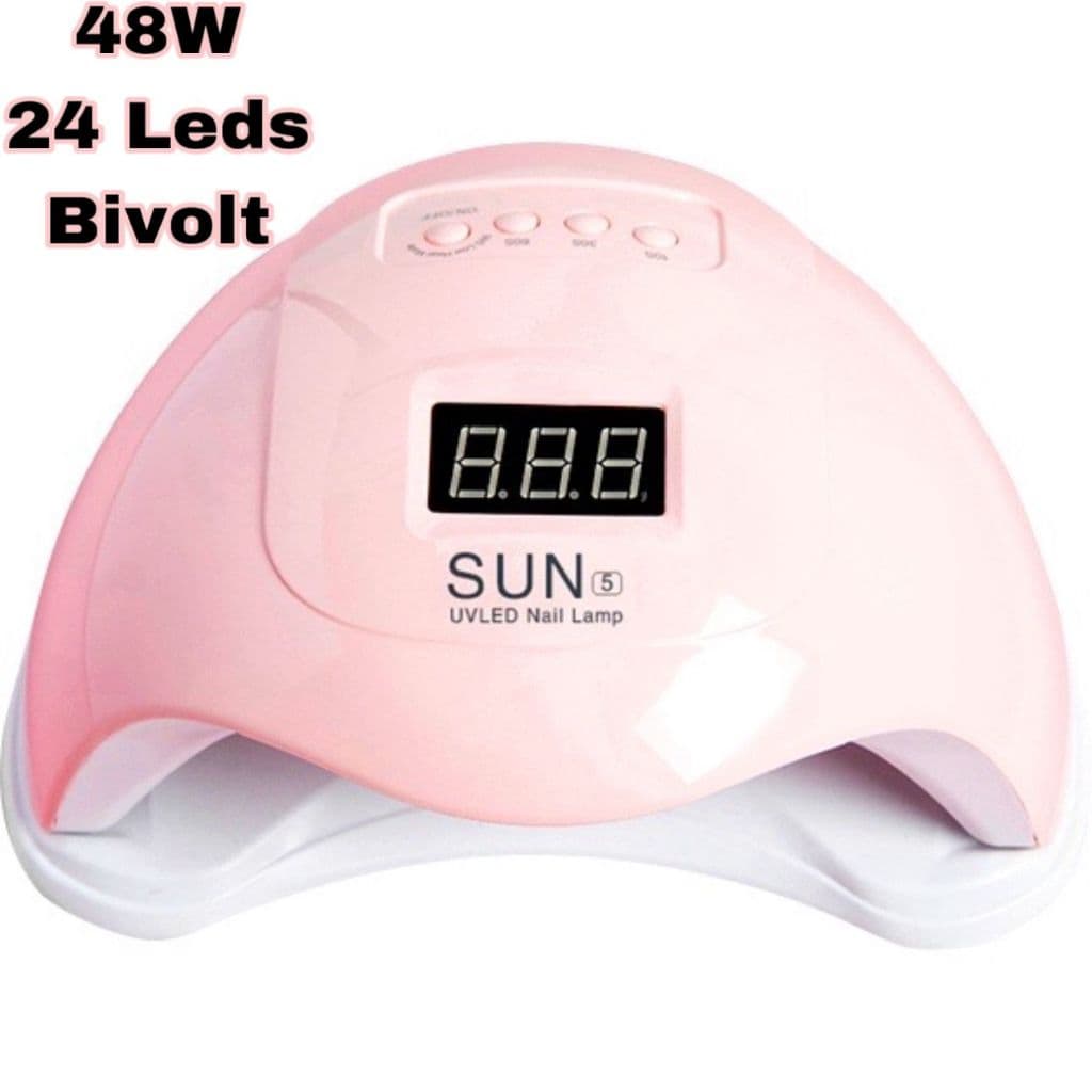 Cabine de Unha 48w Uv em Gel 24 Led  Profissional Acrigel Porcelana Sun 5 Digital