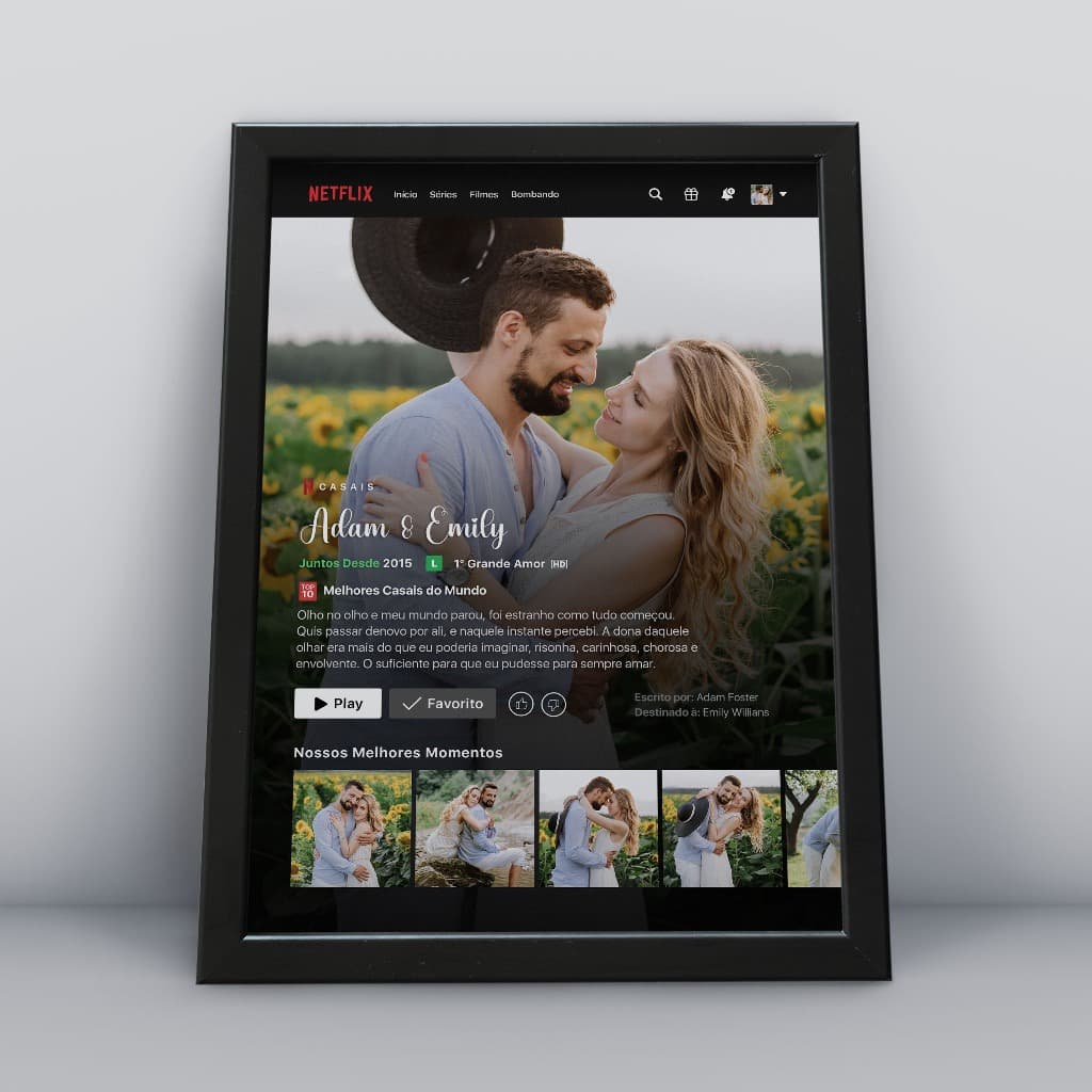 Quadro Personalizado Netflix Para Dia Dos Namorados