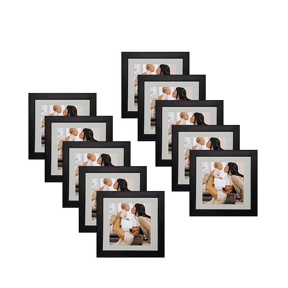 Kit com 10 Quadros 20X20 com Paspatur para foto 15X15 - com Vidro