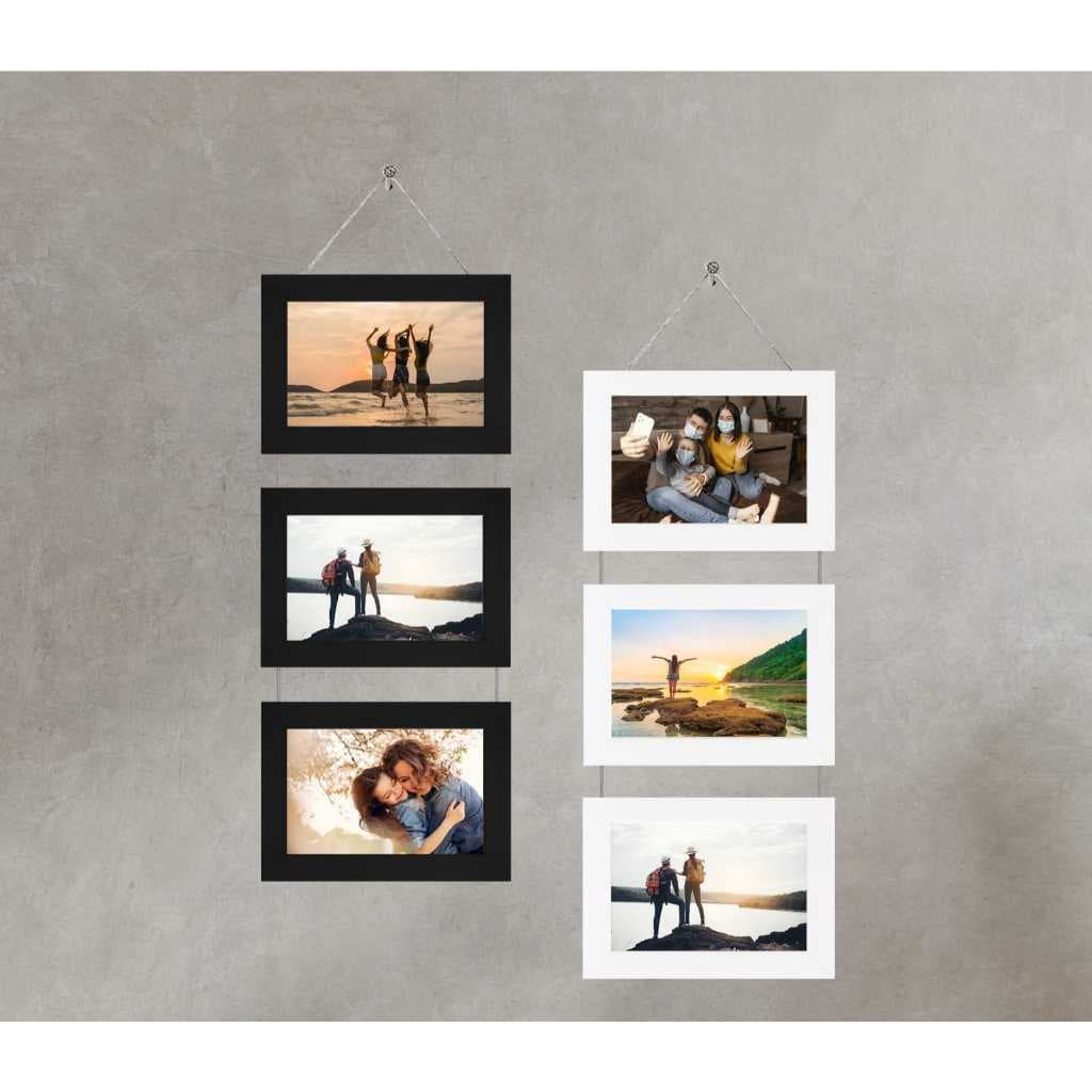 Trio de Quadros Decorativo Personalizáveis para foto 10X15 - Com Pendurador de Juta - Porta Retrato