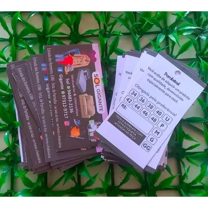 TAGS PARA ROUPAS 4,8X8,8CM PERSONALIZADA