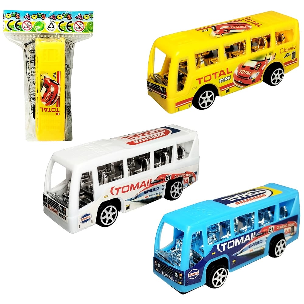ONIBUS A FRICCAO PULL BACK 9X3,5X2,5CM