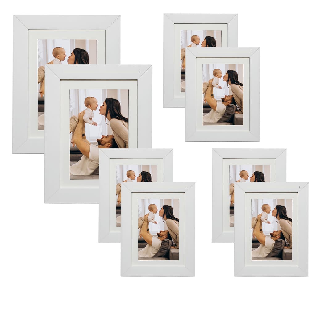 Kit com 08 Quadros 6-19X25 com paspatur 15X21 e 02-25X30 com paspatur para foto 20X25 - com vidro