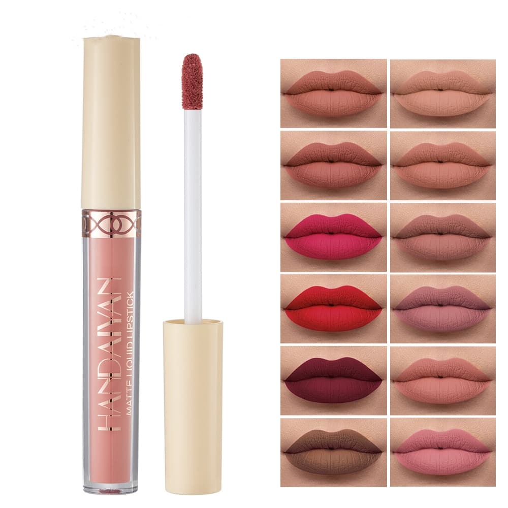 Maquiagem Batom Líquido Veludo Mate Fácil De Colorir Brilho Labial Hidratante De Longa Duração Cosméticos De Tonalidade