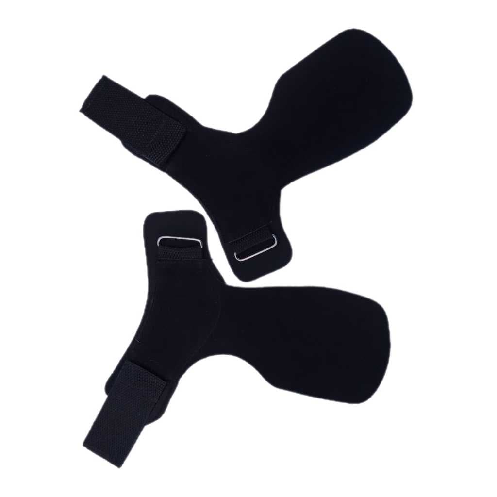 Luva Hand Grip 100% Couro sem furo com Neoprene para Crossfit e Academia Preto