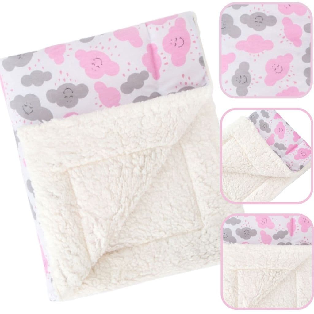 Cobertor De Bebe Mantinha Com Sherpa Infantil Menino Menina - Varias Cores