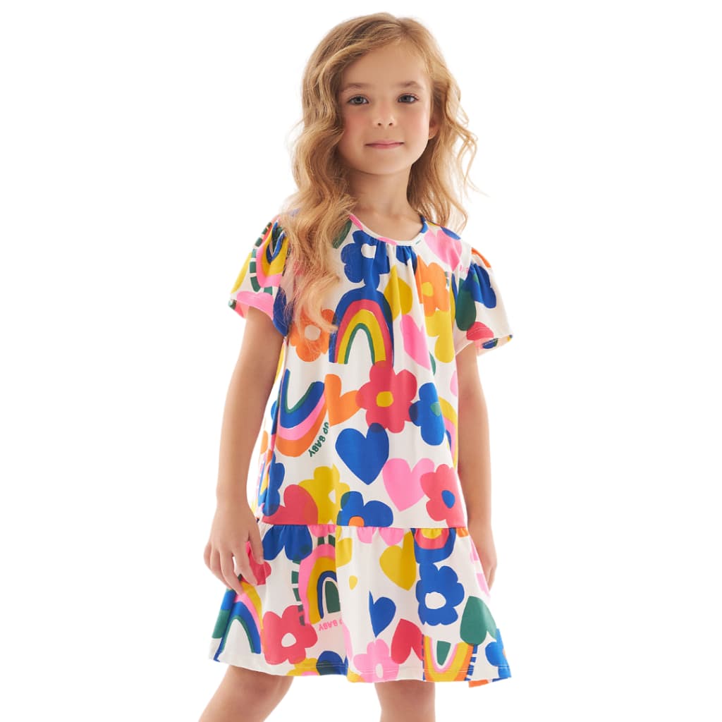 Vestido Infantil Menina Verão Colorido