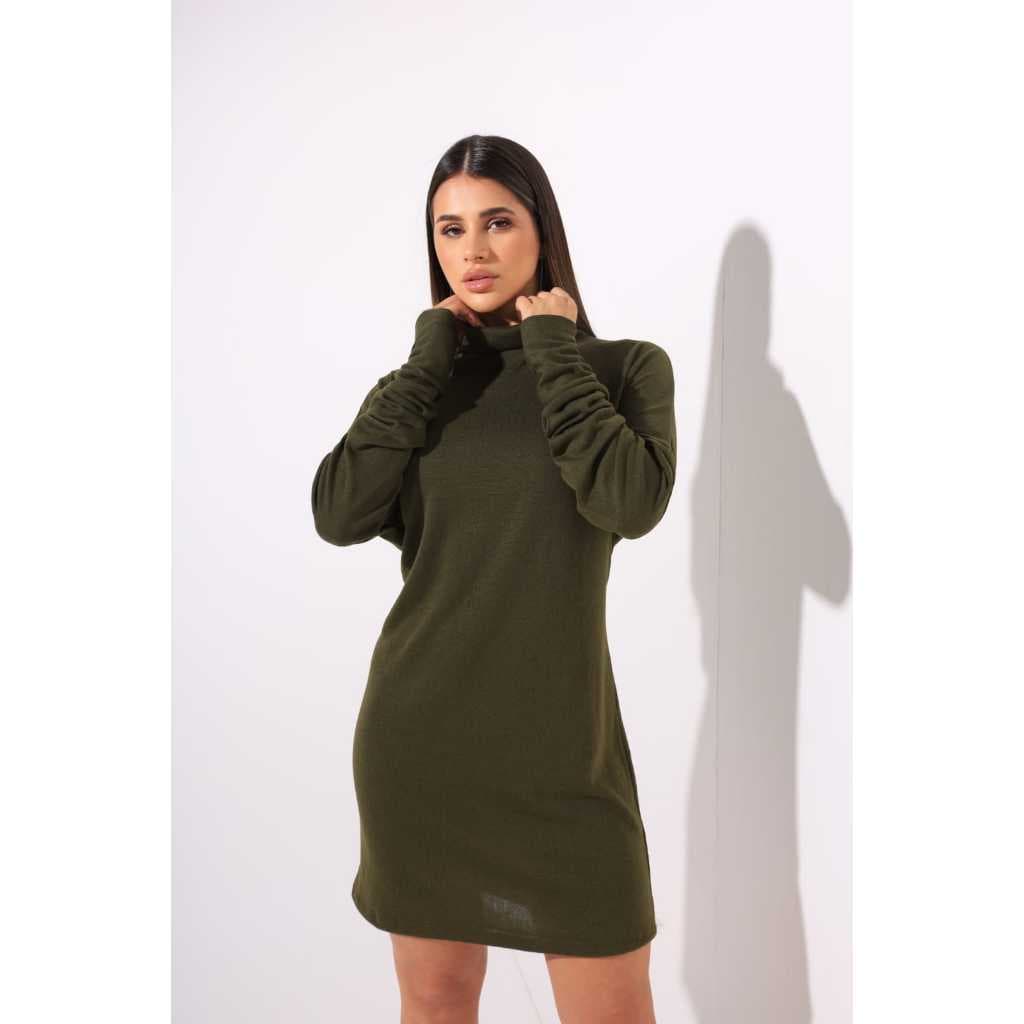 Vestido  Feminino Poncho Gola Alta Inverno