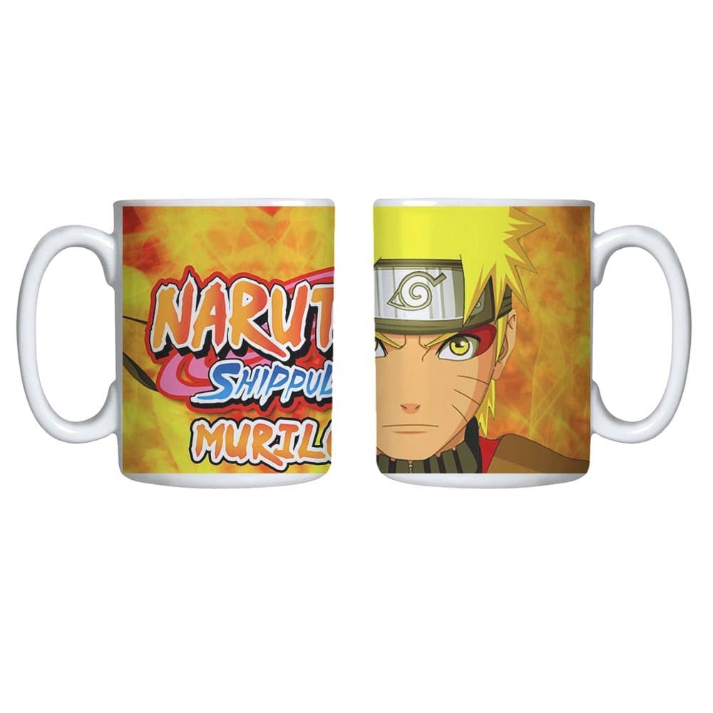 Caneca do naruto personalizada com nome Alto brilho 325ml